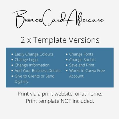 Classy Business Card Sized Aftercare Template (Canva Template) - Image 5